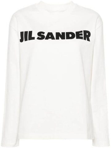 Logo Print Cotton Sweatshirt White - JIL SANDER - BALAAN 1