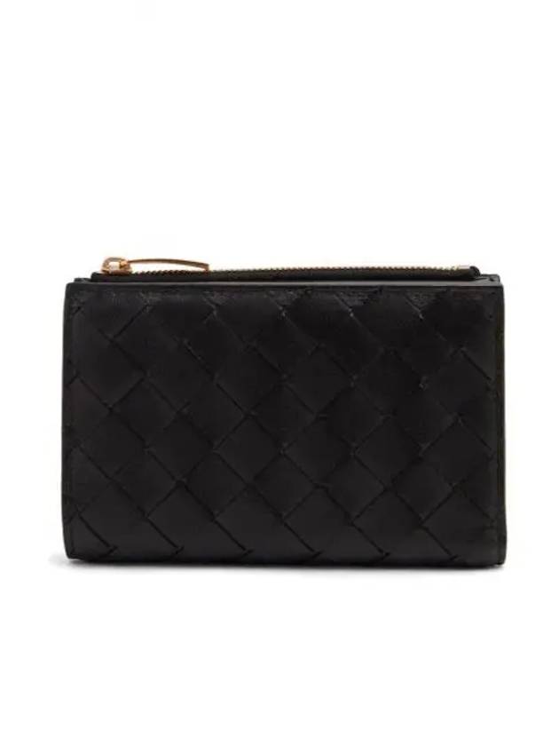 Intrecciato Folder Zipper Card Wallet Black - BOTTEGA VENETA - BALAAN.