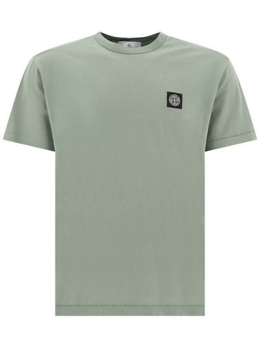 Logo Patch Short Sleeve T-Shirt Sage Green - STONE ISLAND - BALAAN 1