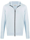 Men's Logo Knit Zip Up Hoodie Sky Blue - STONE ISLAND - BALAAN 3