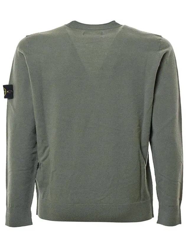 Waffen Patch Crew Neck Wool Knit Top Khaki - STONE ISLAND - BALAAN 4