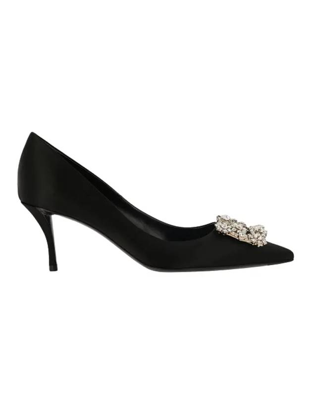 Efflorescence Crystal Buckle Satin Pumps Black - ROGER VIVIER - BALAAN 1