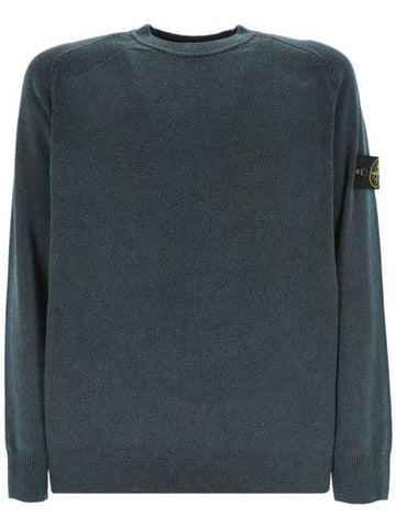 Wappen Patch Virgin Wool Knit Top Navy - STONE ISLAND - BALAAN 1