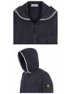 Brushed Cotton Canvas Hooded Jacket Navy - STONE ISLAND - BALAAN 6