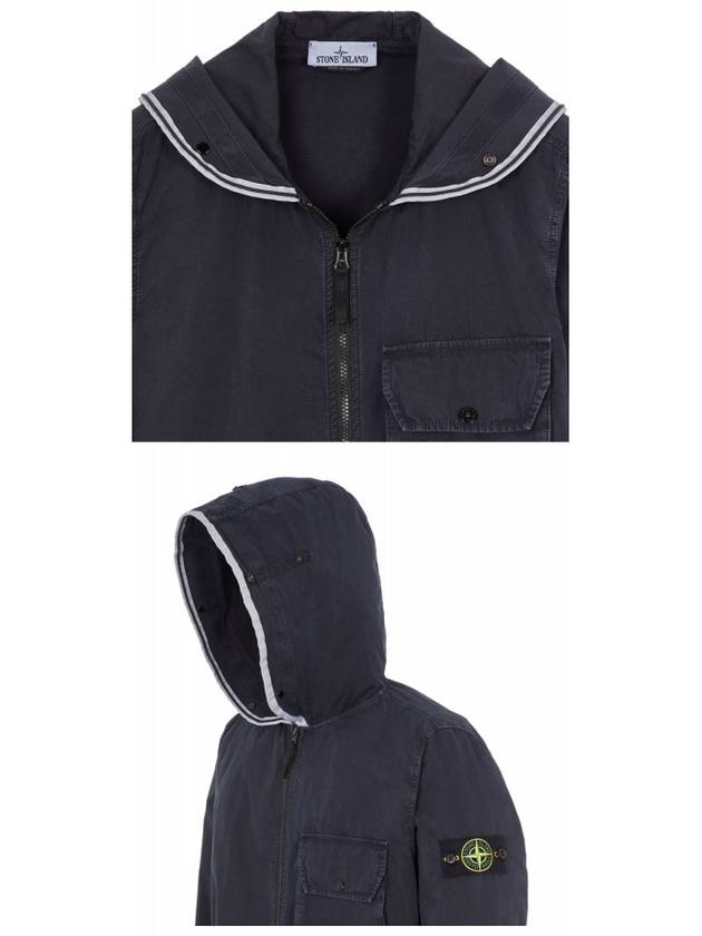 Brushed Cotton Canvas Hooded Jacket Navy - STONE ISLAND - BALAAN 6