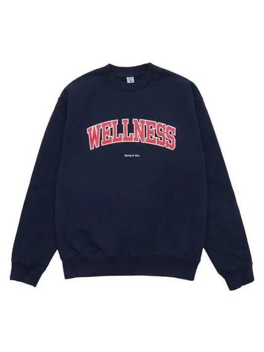 Crew Neck Print Sweatshirt Navy - SPORTY & RICH - BALAAN 2