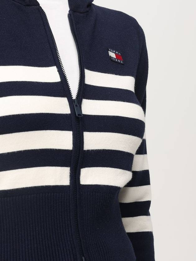 Patch slim fit hooded cardigan navy - TOMMY HILFIGER - BALAAN 5