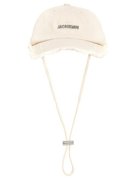 La Casquette Artichaut Fringe Metal Logo Ball Cap Off White - JACQUEMUS - BALAAN 2