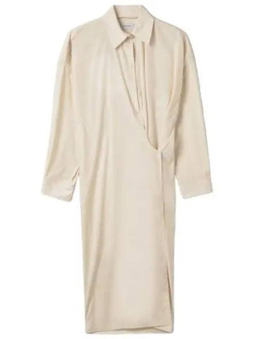 Straight collar twisted dress cream - LEMAIRE - BALAAN 1