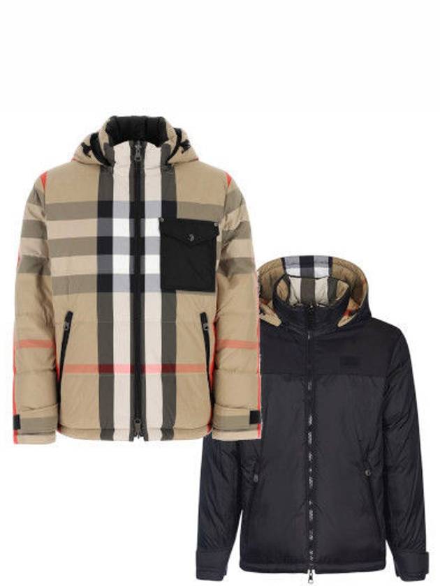 Check Reversible Hooded Padding Beige - BURBERRY - BALAAN 2