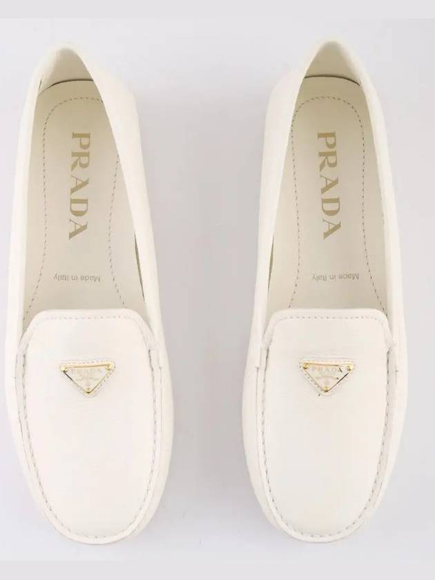 Triangle Logo Driving Shoes Ivory - PRADA - BALAAN 5