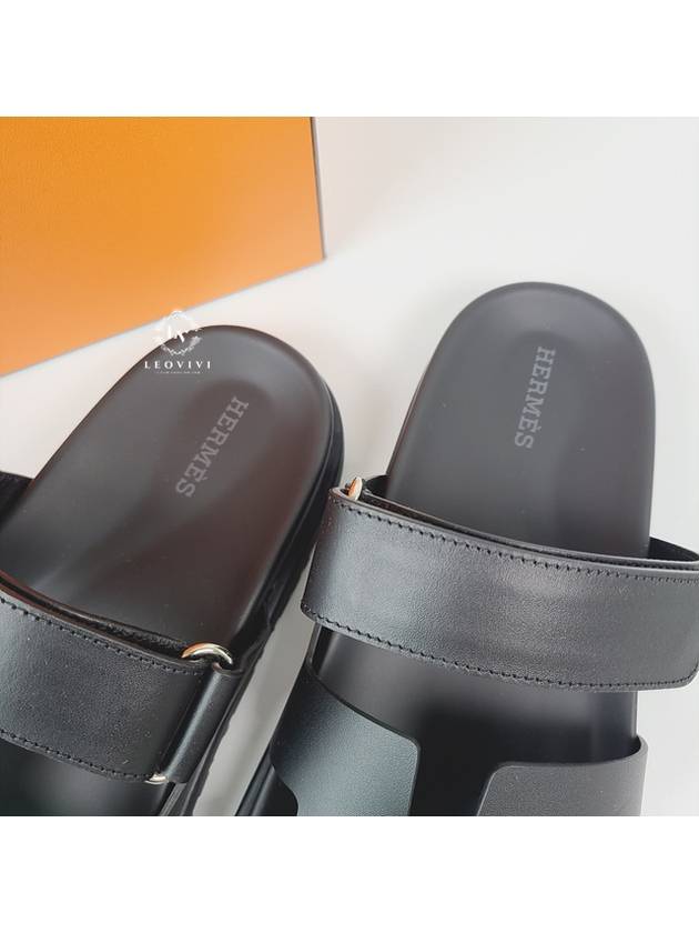 Chypre Calfskin Sandals Black - HERMES - BALAAN 8