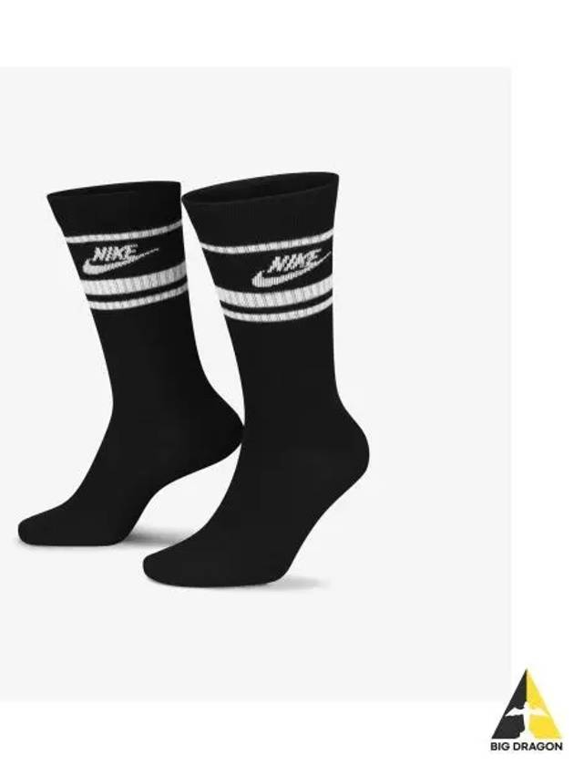 Sportswear Everyday Essential Crew Socks 3 Pack Black - NIKE - BALAAN 2