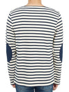 Meridien Mode Elbow Patch Striped Long Sleeve T-Shirt Ecru Navy - SAINT JAMES - BALAAN 5