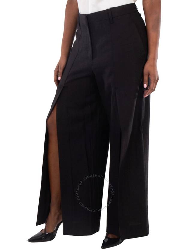 Burberry Wide-Leg Slit-Detail Trouser, Brand Size 8 (US Size 6) - BURBERRY - BALAAN 3