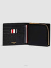 Caviar Leather Zipper Coin Pocket Bifold Half Wallet Black - THOM BROWNE - BALAAN 4