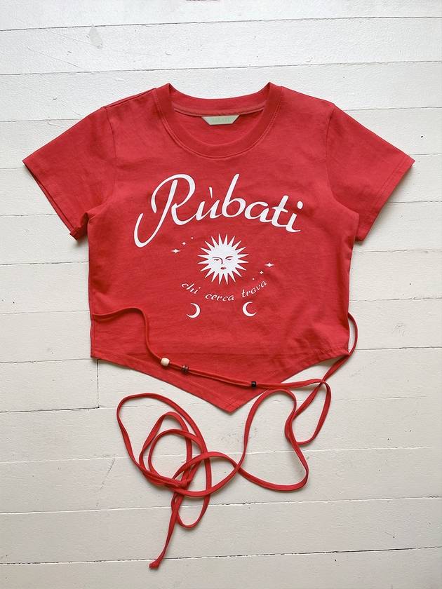 Sun and Moon Strap Tshirt VINTAGE RED - RUBATI - BALAAN 3