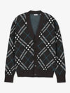 Check V-Neck Wool Mohair Blend Cardigan Snug - BURBERRY - BALAAN 2