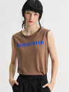 Museum Linen Sleeveless T shirt Brown - SORRY TOO MUCH LOVE - BALAAN 4