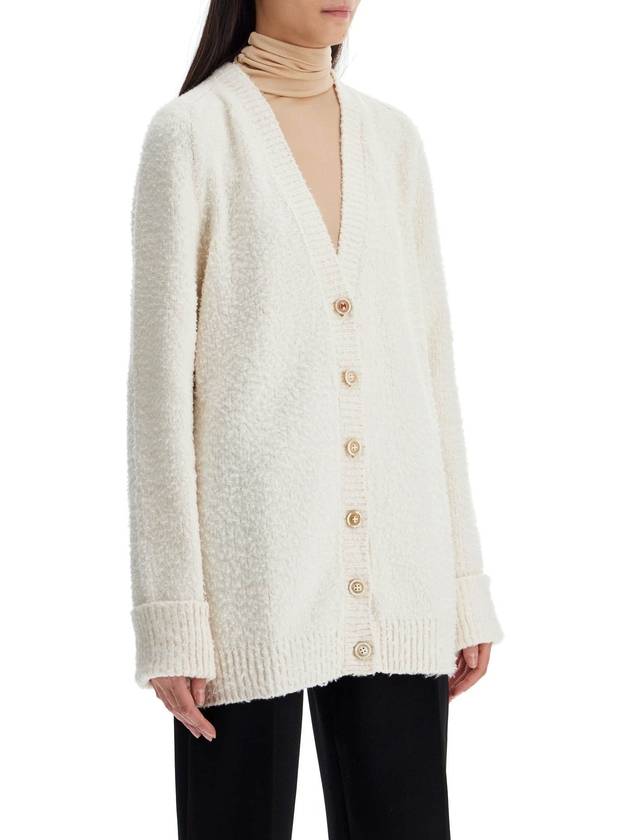 V-Neck Stitch Oversized Knit Cardigan White - MAISON MARGIELA - BALAAN 3