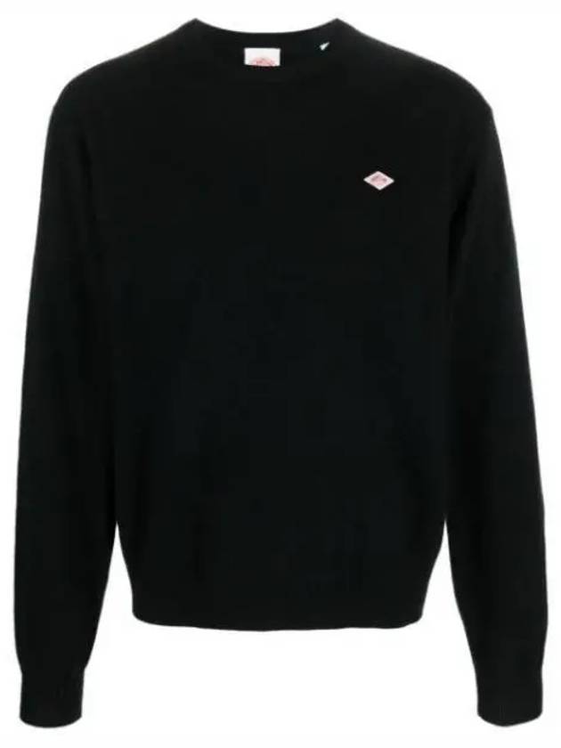 Logo Patch Wool Pullover Knitwear DTD0027 LMW BLACK - DANTON - BALAAN 1