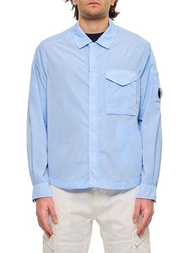 Full Zip Long Sleeve Shirt Blue - CP COMPANY - BALAAN 1