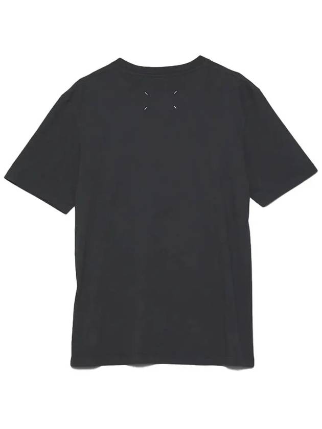 Back Stitch Crew Neck Organic Cotton Short Sleeve T-Shirt Black - MAISON MARGIELA - BALAAN 3