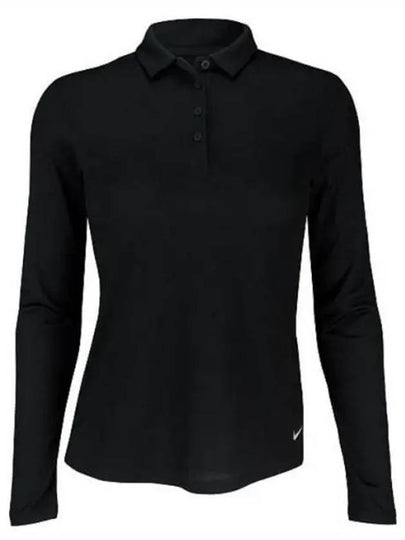 Women's Golf Dri Fit Victory Long Sleeve Polo Shirt Black - NIKE - BALAAN 2