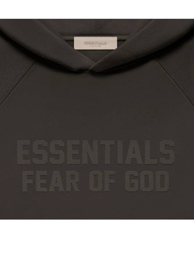 192SU222055F BK Essential Logo Pullover Brushed Hooded Off Black Men's TShirt TEO - FEAR OF GOD - BALAAN 5