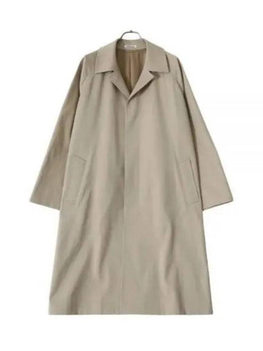 WASHED FINX CHAMBRAY SOUTIEN COLLAR COAT BEIGE A22SC01FR - AURALEE - BALAAN 1