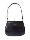 Cleo Brushed Flap Shoulder Bag Black - PRADA - BALAAN 2