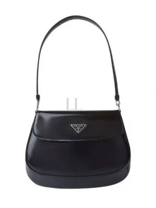 Cleo Brushed Flap Shoulder Bag Black - PRADA - BALAAN 2