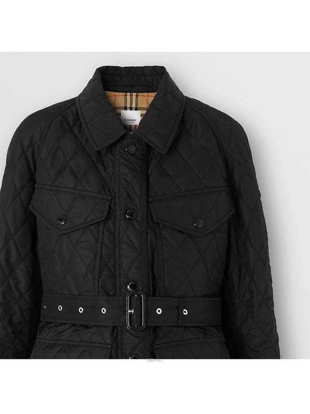 Diamond Quilted Nylon Canvas Field Jacket Black - BURBERRY - BALAAN 5