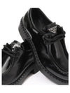 Triangle Logo Lace-Up Leather Derby Black - PRADA - BALAAN 3