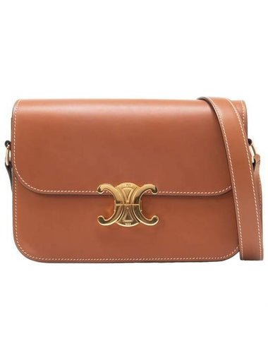 Triomphe Medium Calfskin Shoulder Bag Tan - CELINE - BALAAN 1