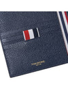 Pebble Grain Leather 4 Bar Card Wallet Navy - THOM BROWNE - BALAAN 9