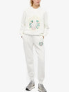 Women's Paris Swan Embroidery Logo Sweatshirt Ivory - CASABLANCA - BALAAN 5