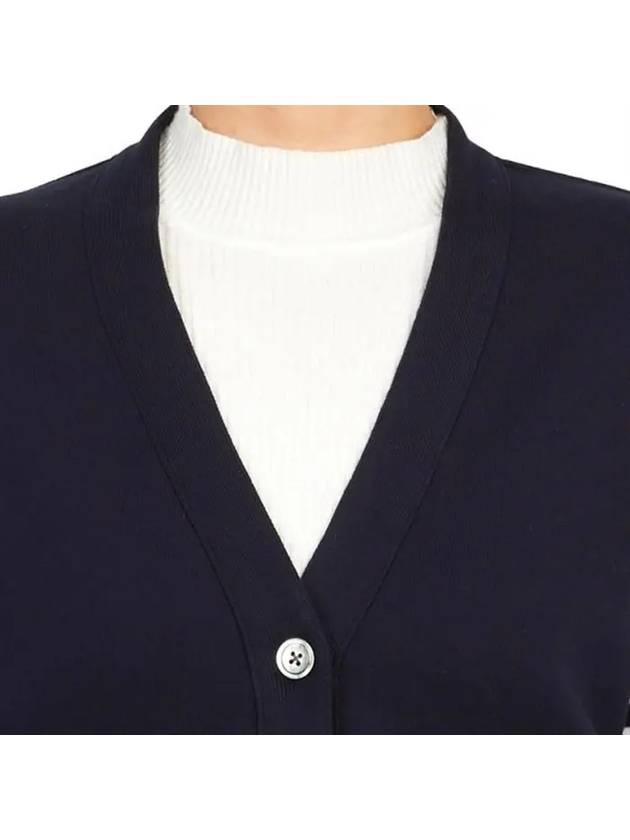 4-Bar Loopback Jersey Cardigan Navy - THOM BROWNE - BALAAN 5