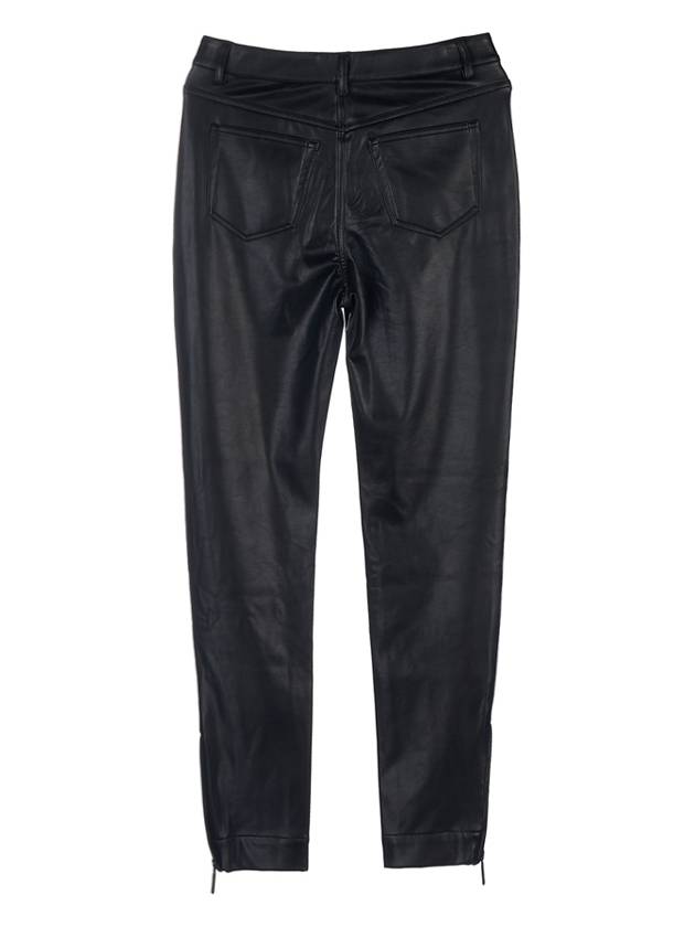 Zipper Faux Leather Skinny Pants Black - MICHAEL KORS - BALAAN 3