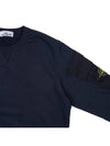 Garment Dyed Double Pocket Brushed Cotton Fleece Sweatshirt Navy - STONE ISLAND - BALAAN 5