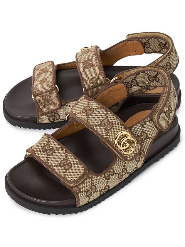 Double G Canvas Sandals Beige - GUCCI - BALAAN 2