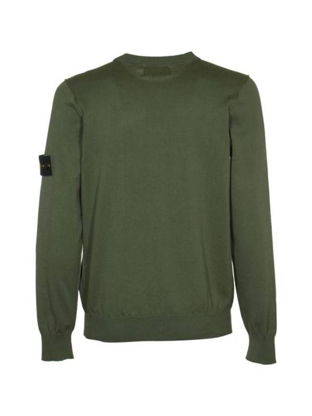 Crewneck Soft Cotton Knit Top Dark Green - STONE ISLAND - BALAAN 3