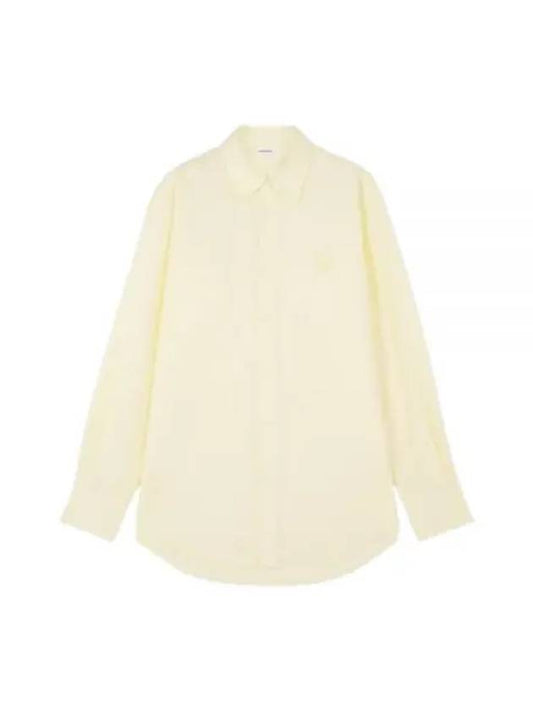 Contour Fox Head Embroidery Cotton Long Sleeve Shirt Yellow - MAISON KITSUNE - BALAAN 2