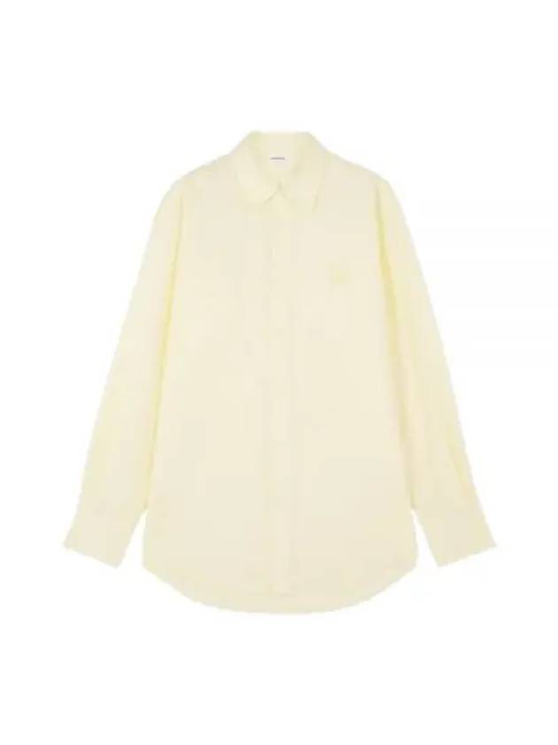 Contour Fox Head Embroidery Cotton Long Sleeve Shirt Yellow - MAISON KITSUNE - BALAAN 2