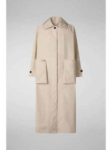 YANI hidden button up coat light beige - SAVE THE DUCK - BALAAN 1