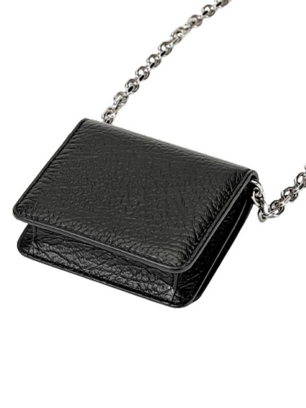 Embroidery Logo Chain Cald Wallet Black - MAISON MARGIELA - BALAAN 4