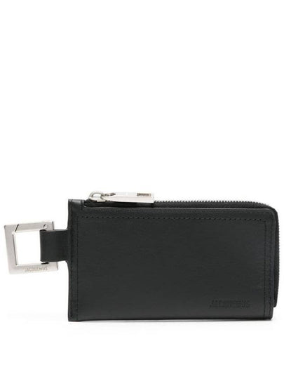 Le Porte Zippe Cuerda Leather Card Wallet Black - JACQUEMUS - BALAAN 2