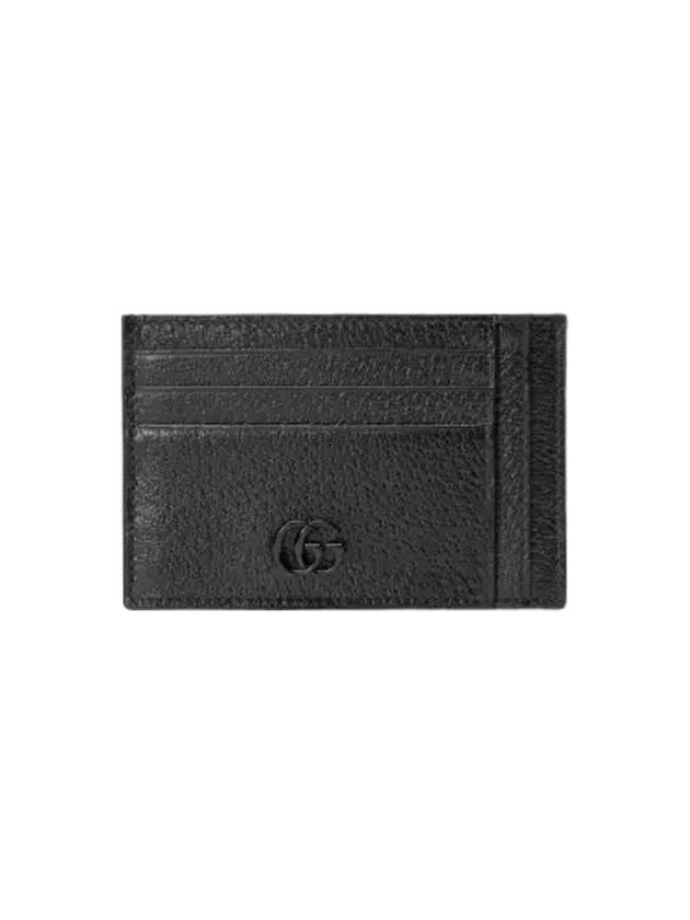 GG Marmont Leather Card Wallet Black - GUCCI - BALAAN 3