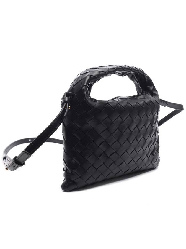 Intrecciato Mini Hop Tote Bag Black - BOTTEGA VENETA - BALAAN 4