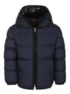 Moncler Junior 12 14 MATTAN logo hooded down jacket navy - MONCLER - BALAAN 1